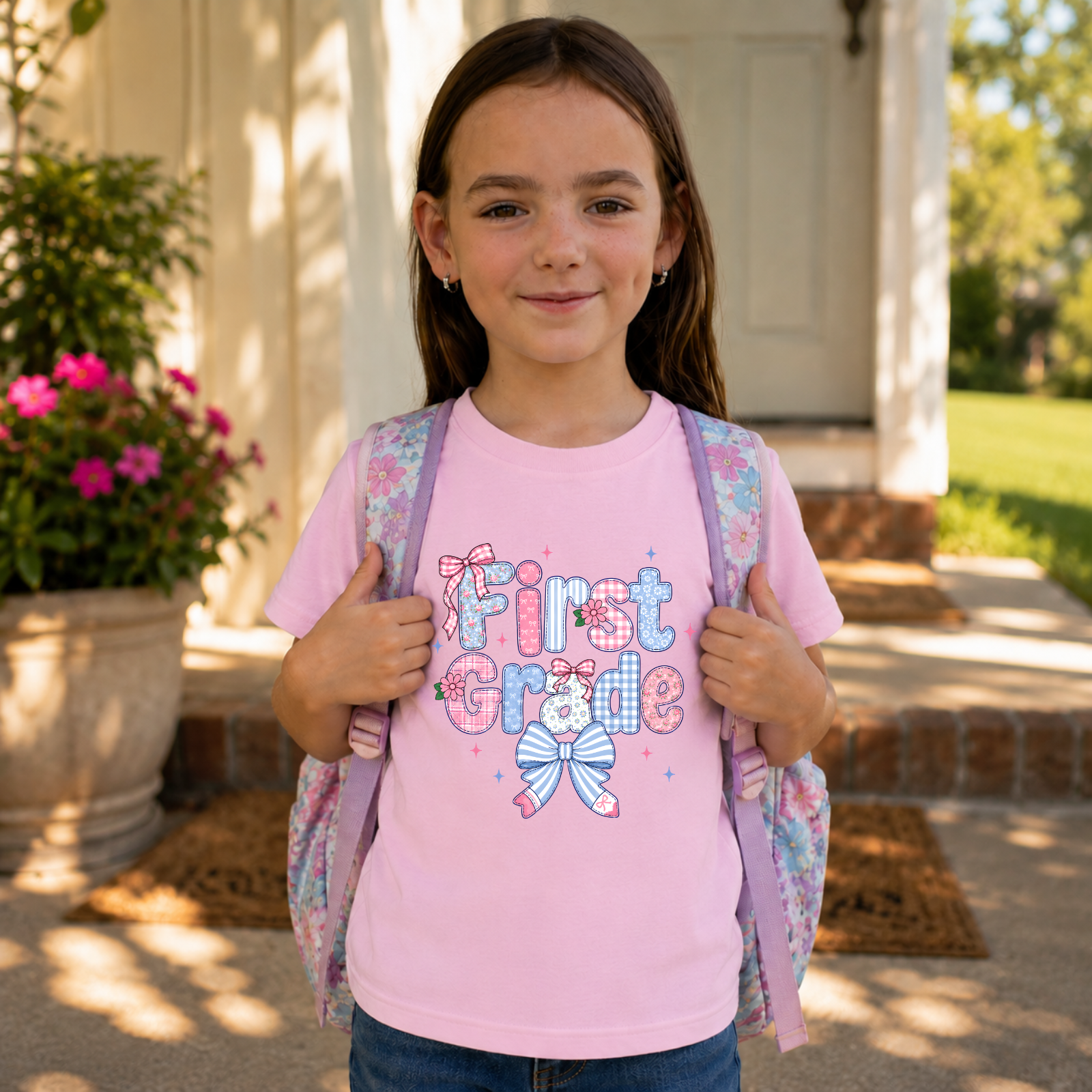 First Grade Patchwork Coquette T-Shirt