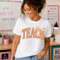 Teacher Checkered Pattern Coquette T-Shirt